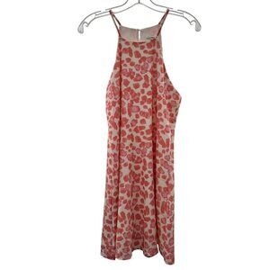Plush Boutique Women's Halter Floral Print Shift Dress Pink/Multi Size Small Zip